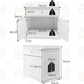 Cat Litter Box Cabinet - Hidden Cat Toilet Furniture with Drawer and 2 Doors