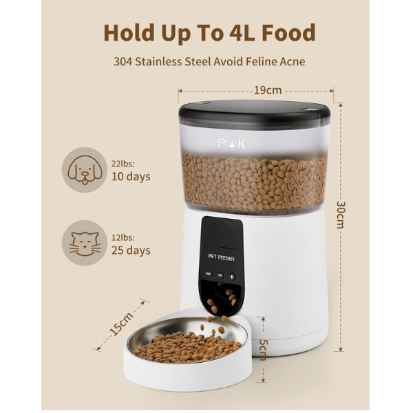 Smart Automatic Cat Food Dispenser Connected WiFi Cat Feeder for Portion Control