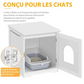 Cat Toilet House with Door 20x21x22 inch Litter Box Enclosure Furniture