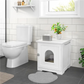 Cat Toilet House with Door 20x21x22 inch Litter Box Enclosure Furniture