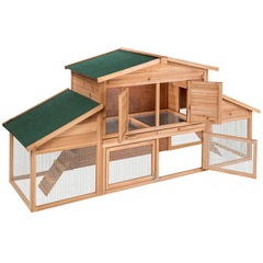 Hamster Cage Small Rodents Wooden Hutch 89 x 30 x 37.6 Inch