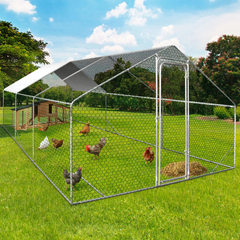 18 sq ft Chicken Coop Run 6x3 ft Galvanized Steel Wire Mesh Fence Enclosure
