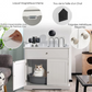 Cat Litter Box Cabinet - Hidden Cat Toilet Furniture with Drawer and 2 Doors