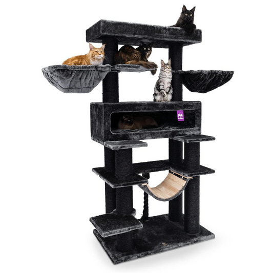Giant XXL Cat Tree 18.9 x 69.3 inches with Scratching Posts and Perches