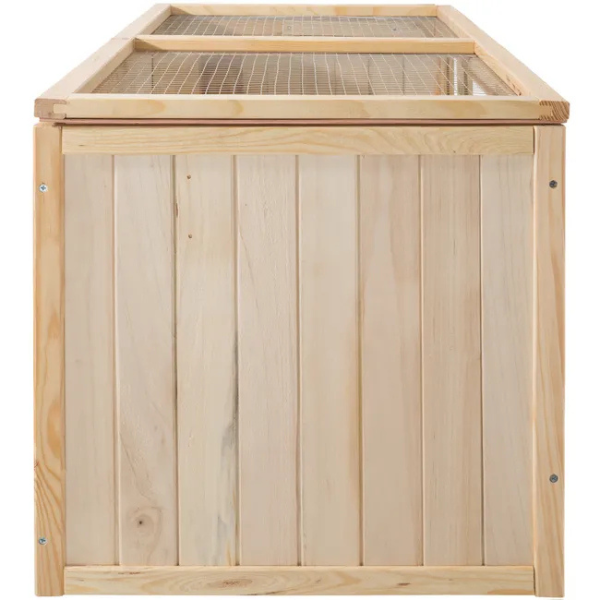 Wooden Small Animal Cage with Openable Wire Mesh Roof for Rodents