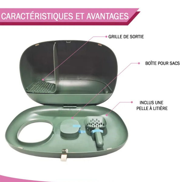 Covered Cat Litter Box 23.6x15x17.7 inch Enclosed Cat Toilet Tray with Lid