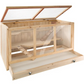Wooden Small Animal Cage with Openable Wire Mesh Roof for Rodents