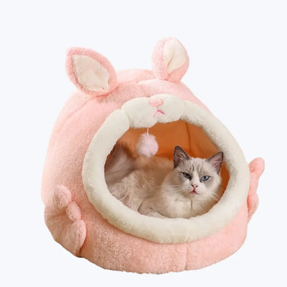 Rabbit Shaped Cat Bed Cozy Pet Sleeping Spot for Cats