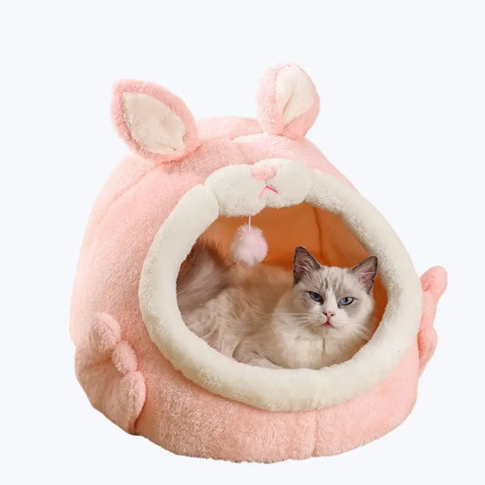 Rabbit Shaped Cat Bed Cozy Pet Sleeping Spot for Cats