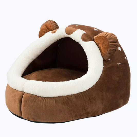 Bear Shaped Cat Bed Cozy Plush Soft Pet Sleeping Mat for Cats