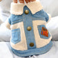 Denim Winter Coat for Dogs Warm Pet Jacket Small Medium Large Sizes