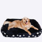 Large Black Dog Bed XXL with Paw Print Design
