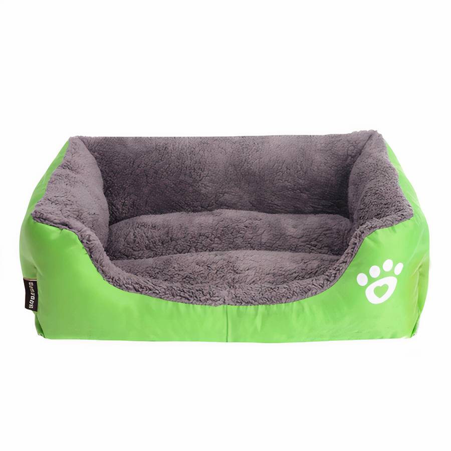 XXL Dog Bed Rectangular Cotton Basket with Paw Print Pattern