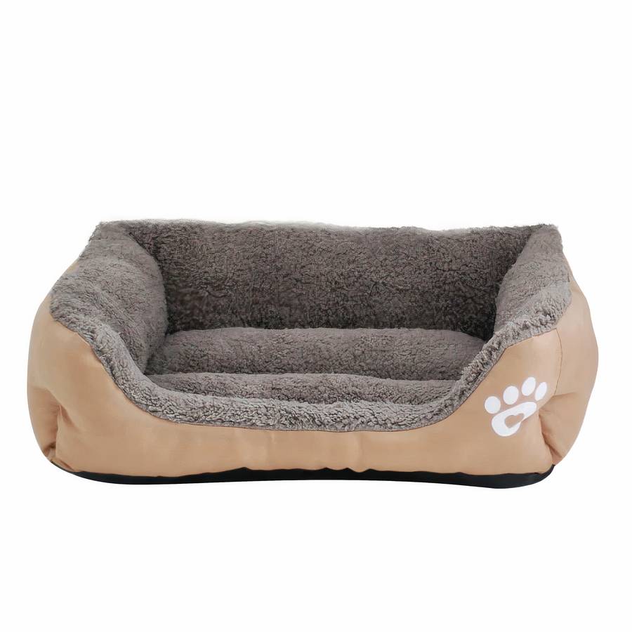XXL Dog Bed Rectangular Cotton Basket with Paw Print Pattern