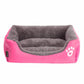XXL Dog Bed Rectangular Cotton Basket with Paw Print Pattern