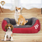 XXL Dog Bed Rectangular Cotton Basket with Paw Print Pattern