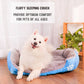 XXL Dog Bed Rectangular Cotton Basket with Paw Print Pattern