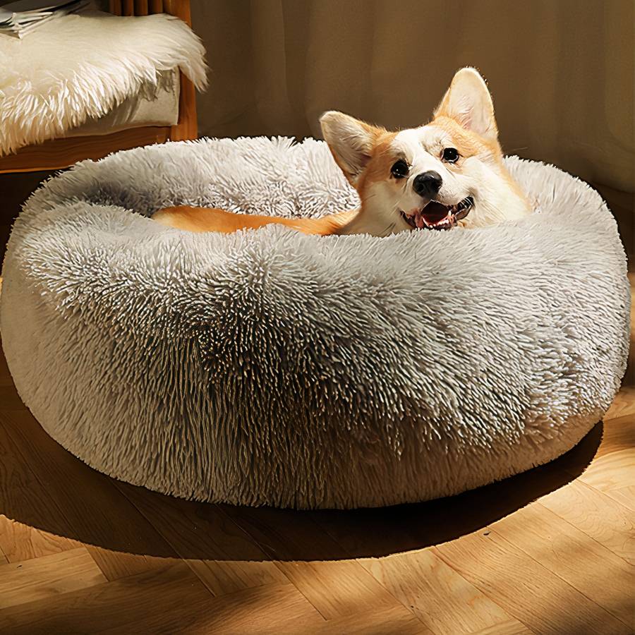 XXL Plush Round Dog Bed Cozy Soft Pet Basket