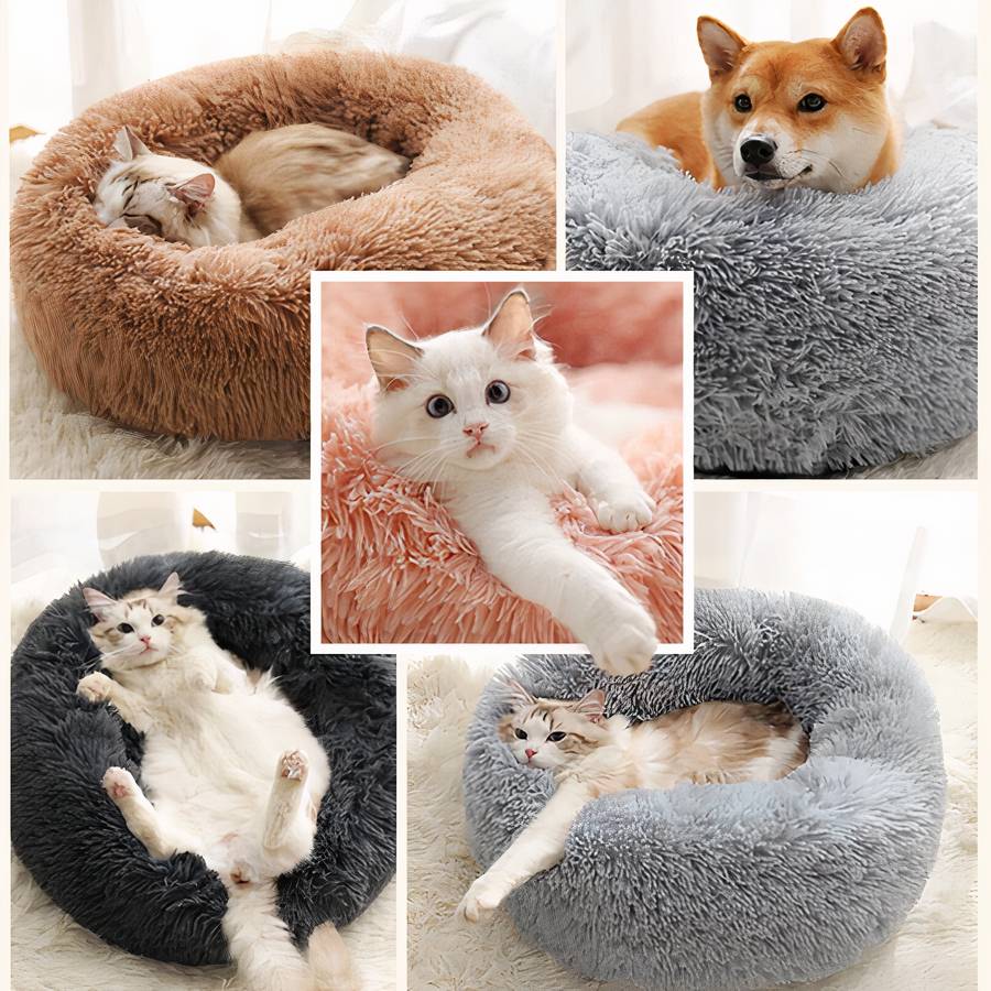 XXL Plush Round Dog Bed Cozy Soft Pet Basket