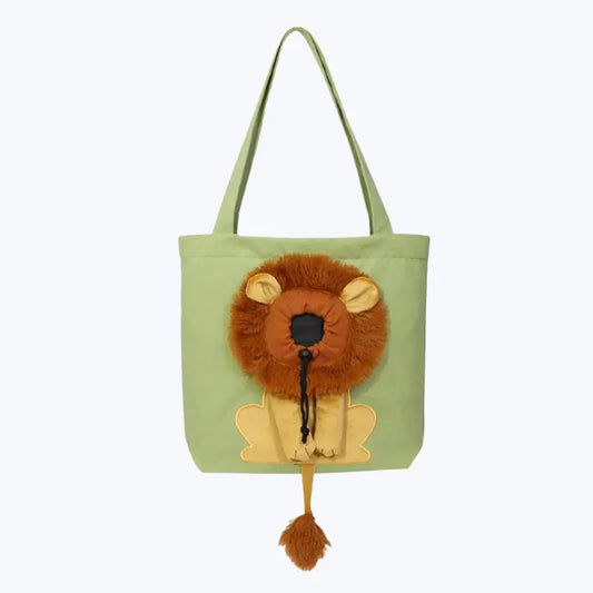 Lion Motif Cat Print Tote Bag Casual Shoulder Bag for Women and Teens