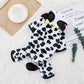 Cow Print Cat Onesie Costume with Hood Animal Pajamas for Kids and Adults