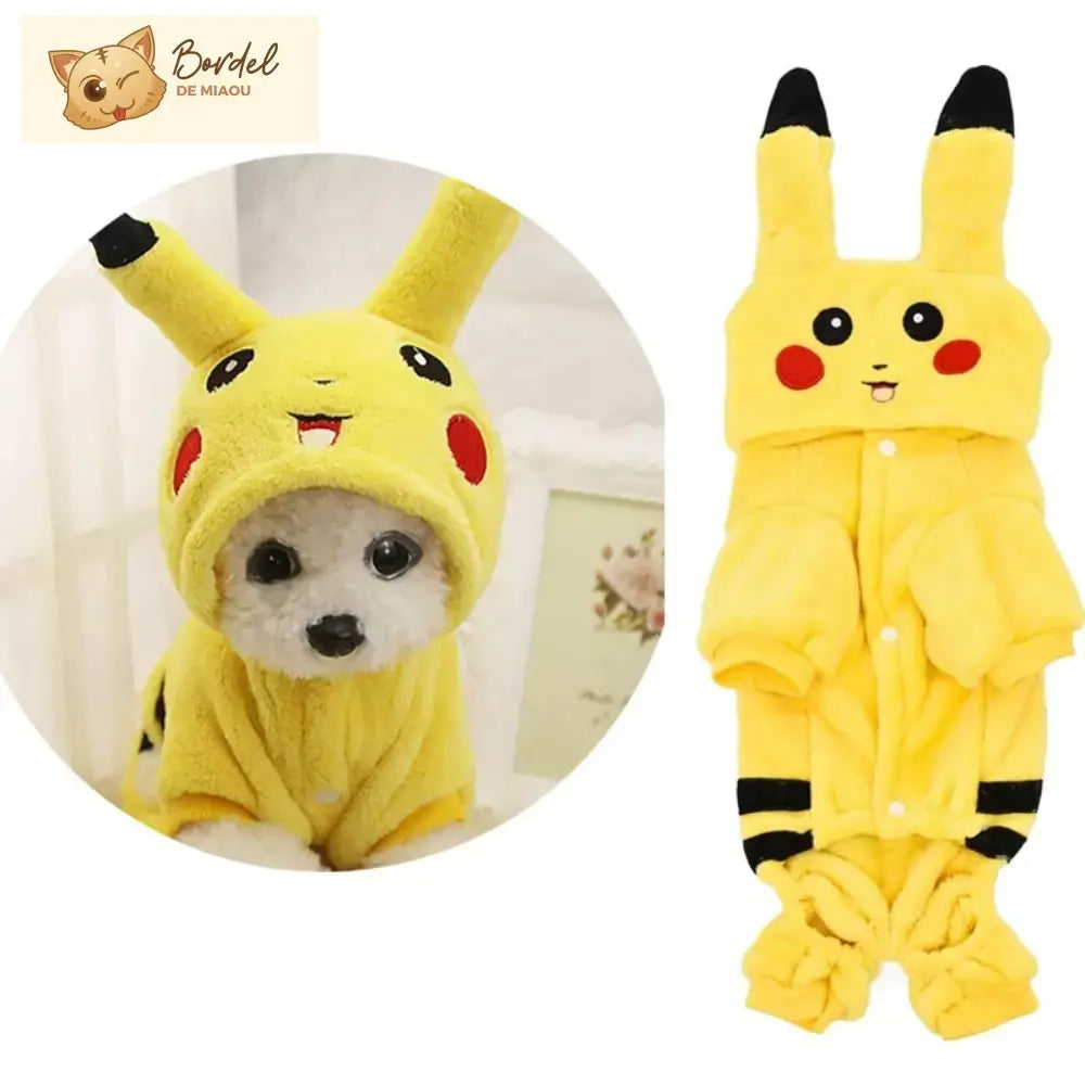 Pikachu Cat Costume Cute Pokemon Pet Outfit for Cats