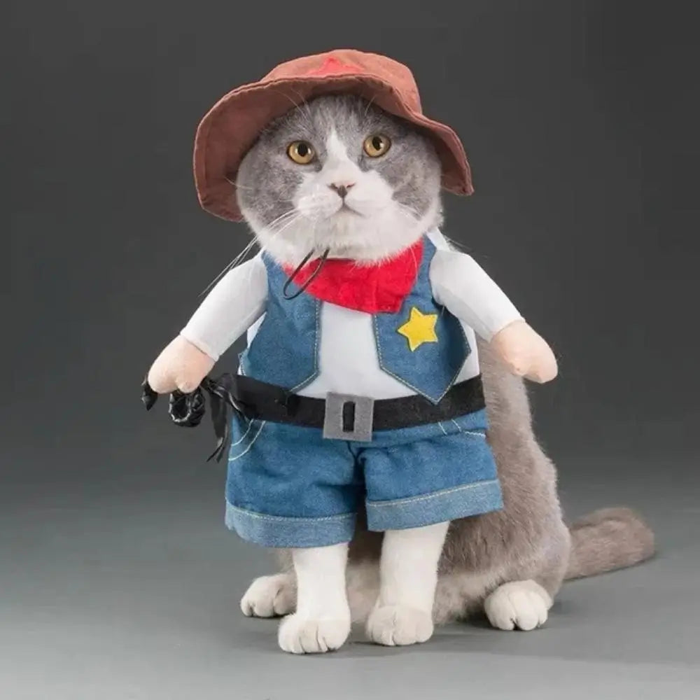 Cat Cowboy Costume pet costume western outfit for cats