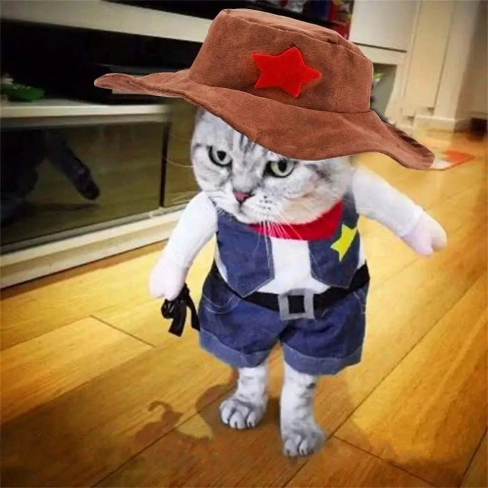 Cat Cowboy Costume pet costume western outfit for cats