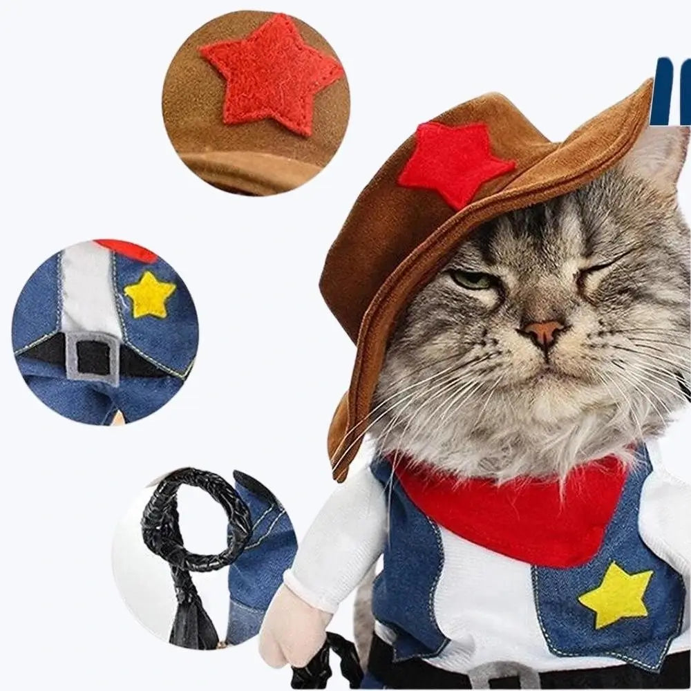Cat Cowboy Costume pet costume western outfit for cats