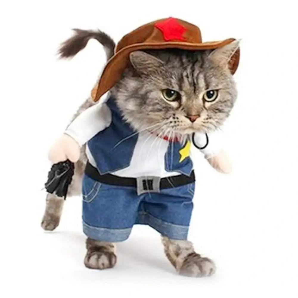 Cat Cowboy Costume pet costume western outfit for cats