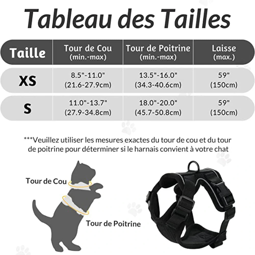Cat Escape Proof Harness Adjustable Pet Safety Vest