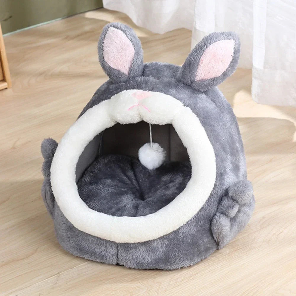 Rabbit Shaped Cat Bed Cozy Pet Sleeping Spot for Cats