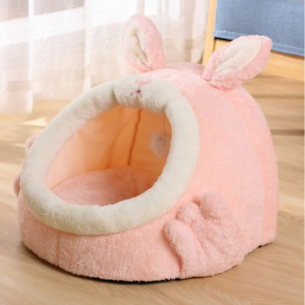 Rabbit Shaped Cat Bed Cozy Pet Sleeping Spot for Cats