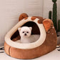 Bear Shaped Cat Bed Cozy Plush Soft Pet Sleeping Mat for Cats