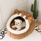 Bear Shaped Cat Bed Cozy Plush Soft Pet Sleeping Mat for Cats