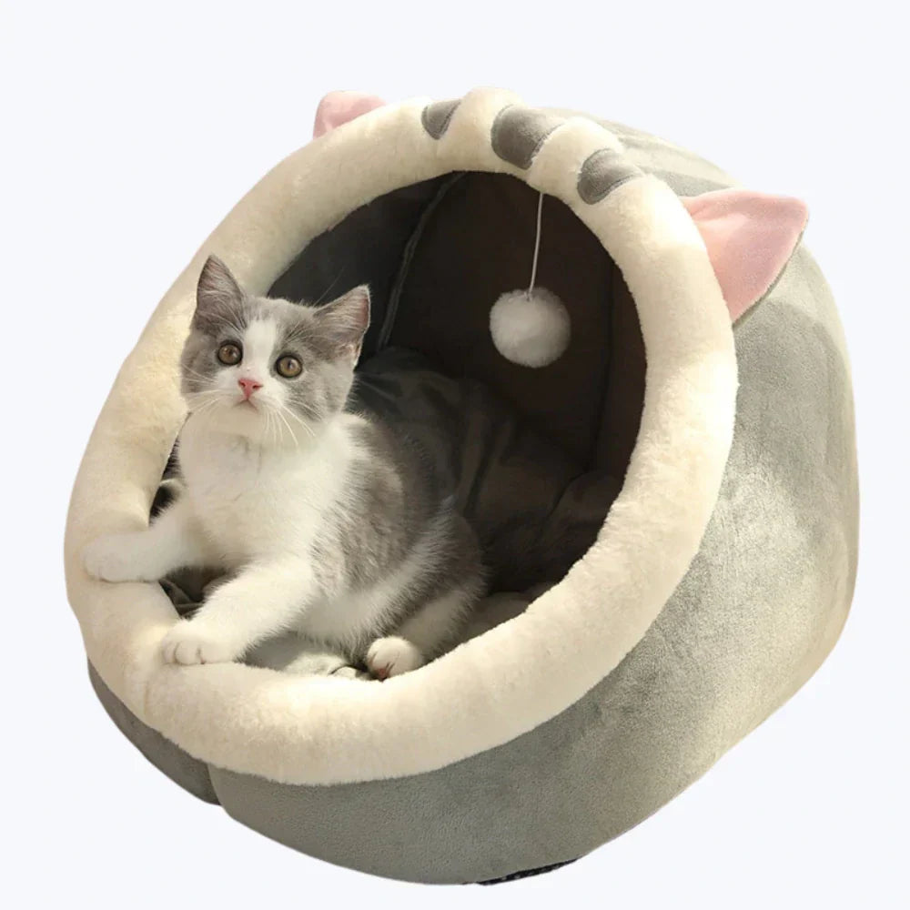 Soft Cat Bed Basket Plush Pet Sleeping Basket