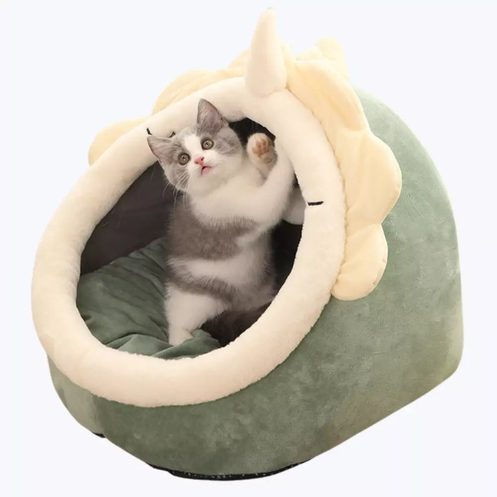 Soft Cat Bed Basket Plush Pet Sleeping Basket