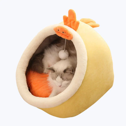Soft Cat Bed Basket Plush Pet Sleeping Basket