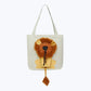 Lion Motif Cat Print Tote Bag Casual Shoulder Bag for Women and Teens