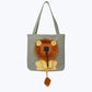 Lion Motif Cat Print Tote Bag Casual Shoulder Bag for Women and Teens