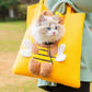 Animal Print Cat Tote Bag Wooden Handle Reusable Shopping Bag Eco Friendly