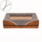 Elegant Brown and Beige Dog Couch Plush Pet Sofa Bed