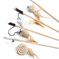 Wooden Cat Fishing Rod Toy Interactive Cat Wand Teaser
