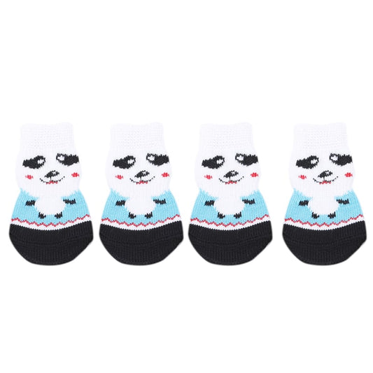 Dog Socks Panda Pattern Cute Non Slip Pet Booties
