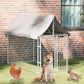 Outdoor Dog Kennel with Galvanized Steel Roof and Polyethylene Fabric 400x150x200 cm