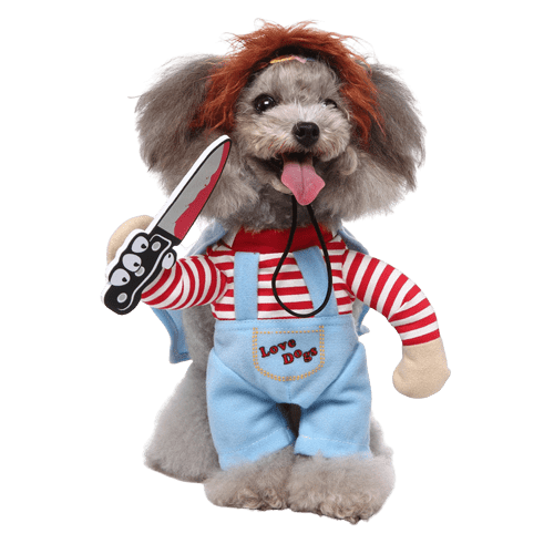 Chucky Costume for Dogs and Cats Horror Pet Outfit Halloween Pet Costume
