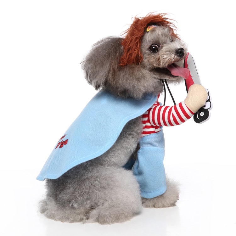 Chucky Costume for Dogs and Cats Horror Pet Outfit Halloween Pet Costume