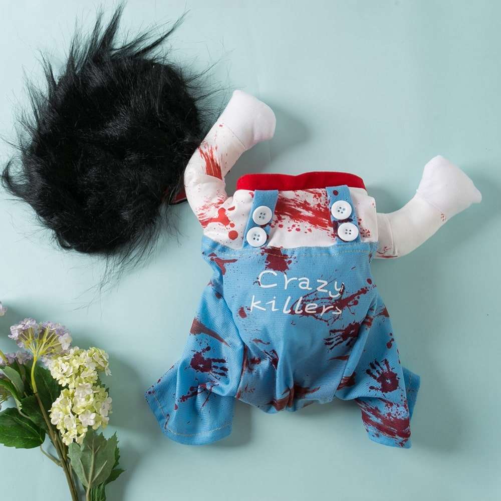 Chucky Costume for Cat and Dog Halloween Pet Outfit
