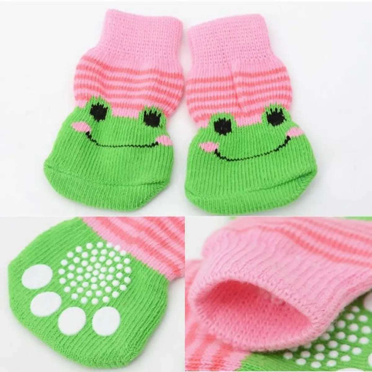 Dog Socks Frog Pattern Cute Pet Socks for Small Medium Large Dogs