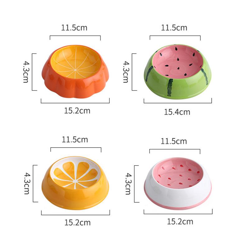 Small Ceramic Dog and Cat Bowl Fruit Edition Premium Pet Feeding Dish